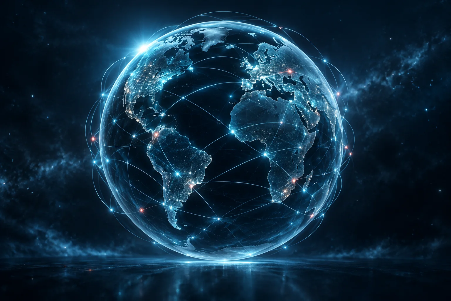 Rete digitale globale che connette servizi e imprese